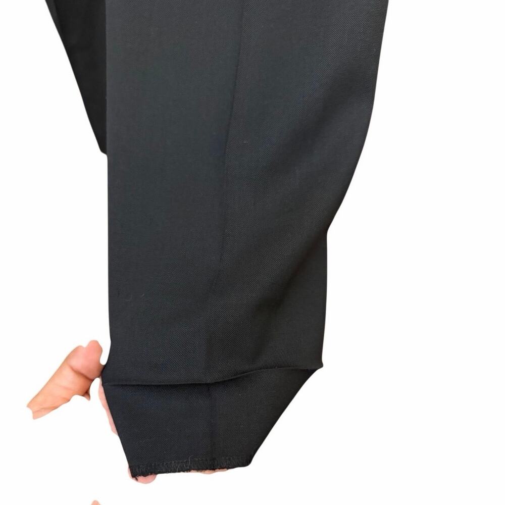 Maje High‎ Waisted Belted Tie Waist Pants Size 34 XS Black Luxury Virgin Wool - Picture 7 of 16